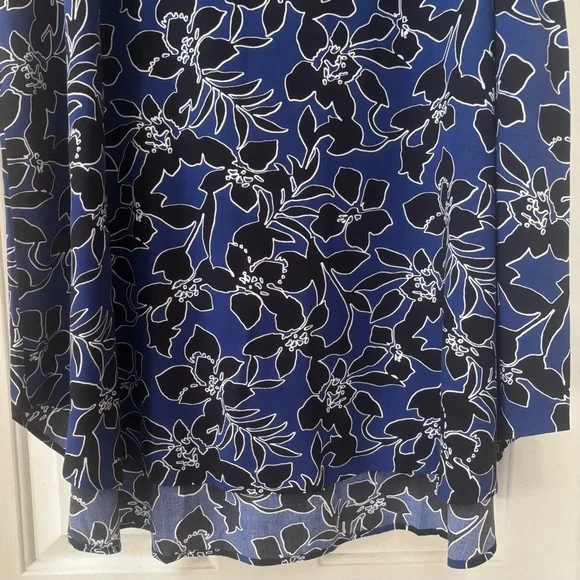 NWT Tommy Bahama Forte Floral Midi Skirt Size 16 Blue Black White Rayon - Picture 4 of 15